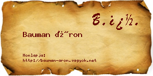 Bauman Áron névjegykártya